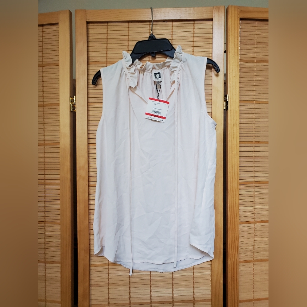 Anne Klein white work blouse